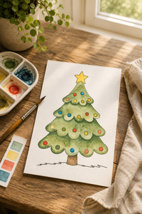 Berrybell Fir Paint-Your-Own Watercolor Print | Painted Pines