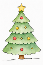 Twinklebranch Pine watercolor artwork, painted sample