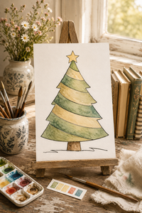 Evergreen Swirl Paint-Your-Own Watercolor Print | Painted Pines