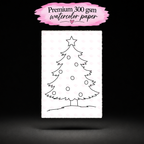 Snowkissed Pine line-art preview