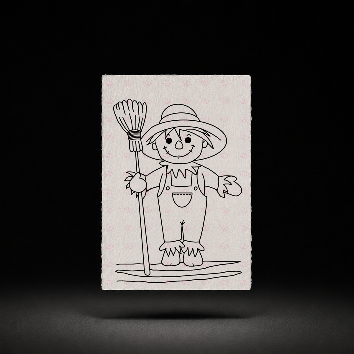 Line-art preview of Hayfield Whistle, ready to paint