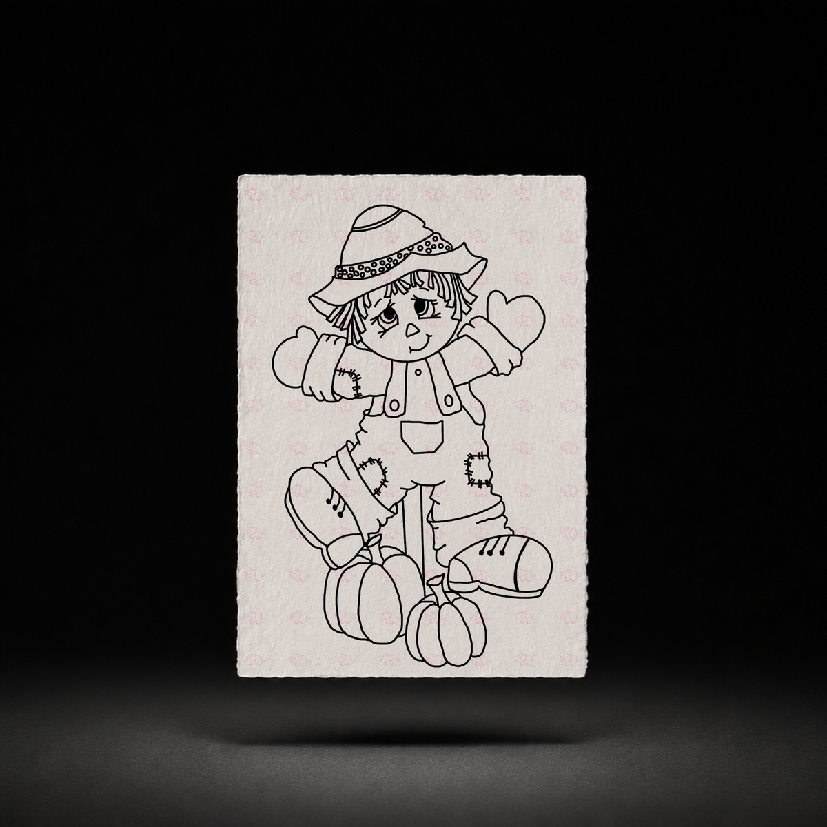 Line-art preview of Pumpkin Path Wanderer, ready to paint