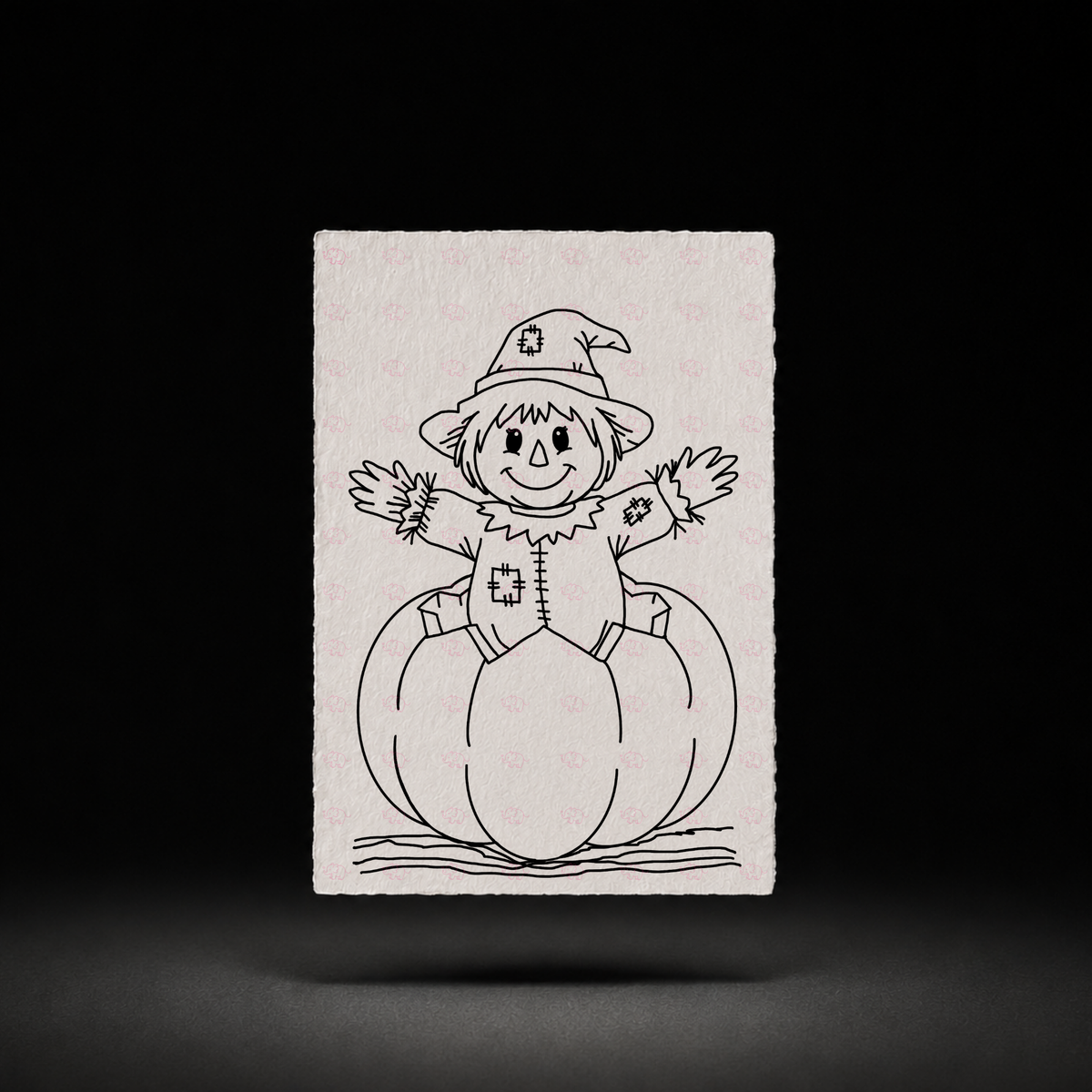Line-art preview of Autumn Hearth Pumpkin, ready to paint