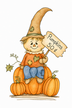 Pumpkin Patch Wishes watercolor artwork example for color inspiration