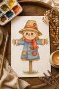 Lifestyle view of the Cozy Meadow Watcher watercolor print