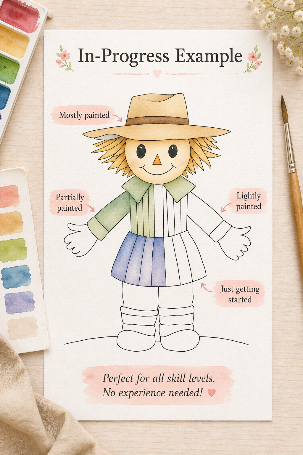 Size and paper details for the Golden Hollow Friend watercolor print