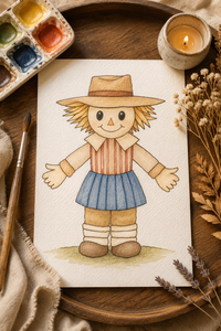 Golden Hollow Friend Paint-Your-Own Watercolor Print | Scarecrow Hollow