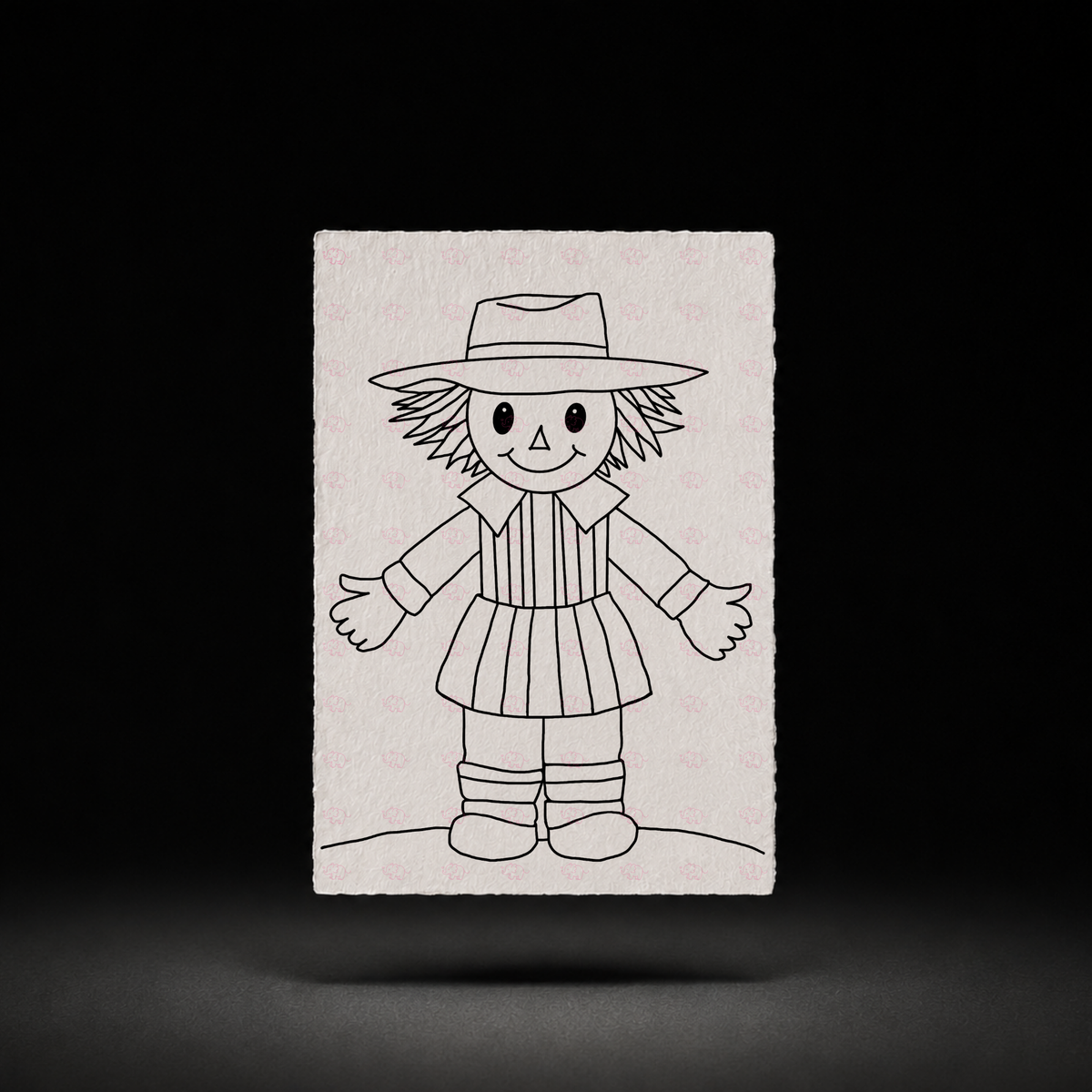 Line-art preview of Golden Hollow Friend, ready to paint