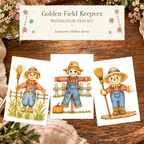 Golden Field Keepers Watercolor Trio Kit with three paint-your-own scarecrow designs