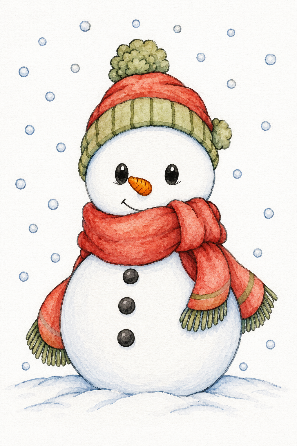 Snowfall Whisper watercolor design