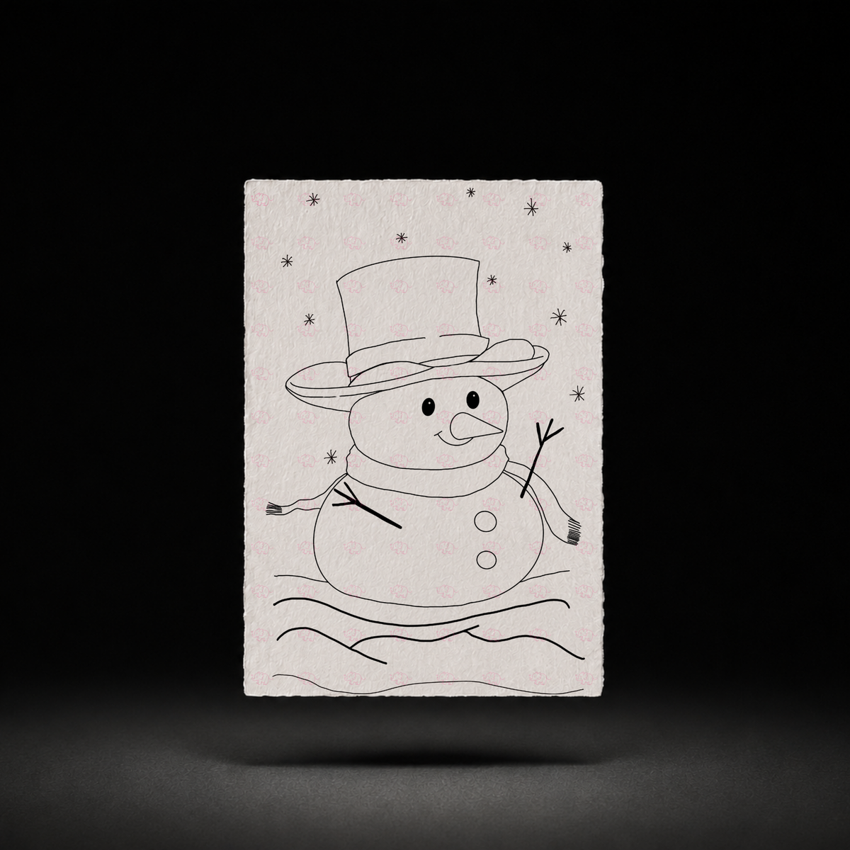 Velvet Topper Snowman line art preview