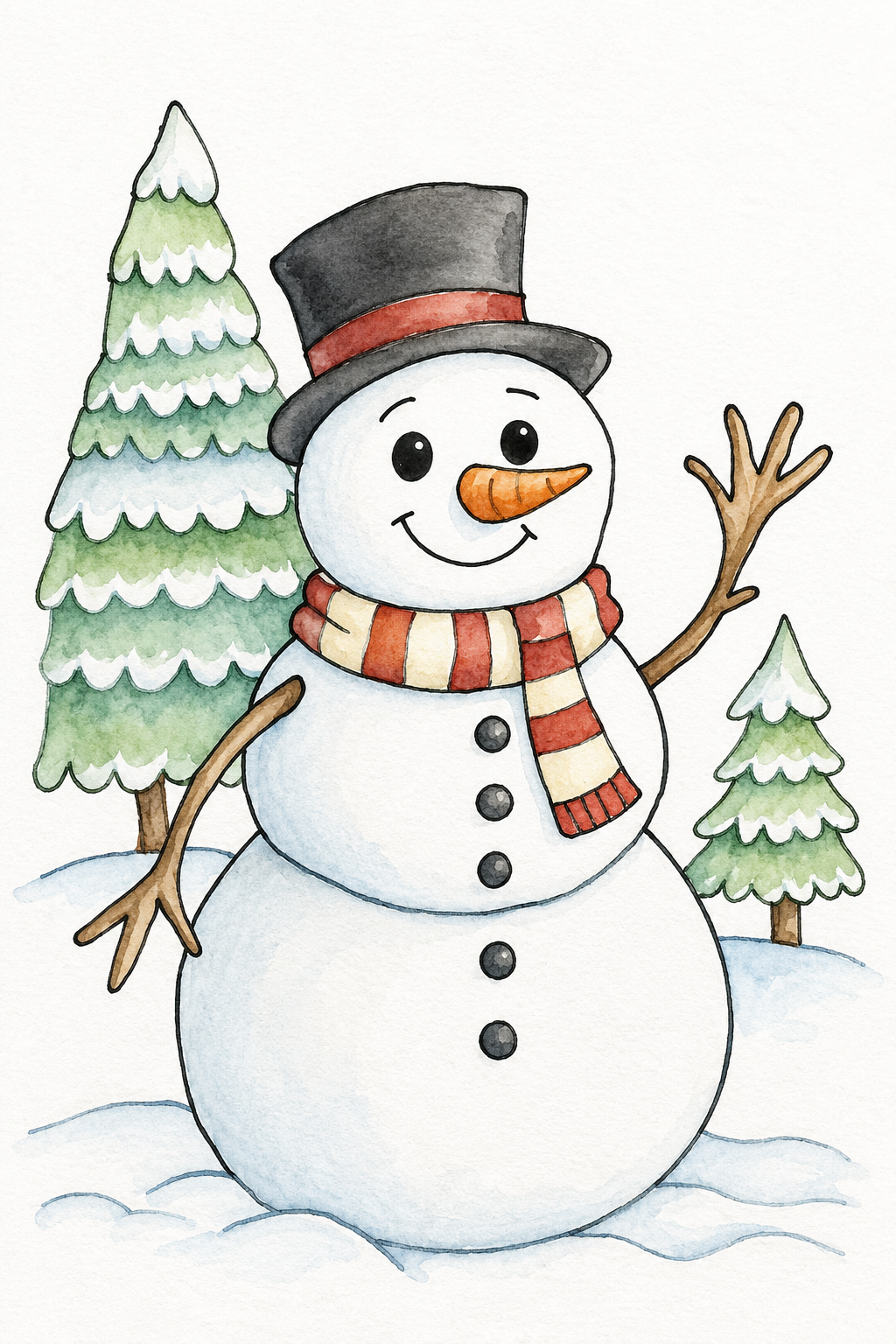 Evergreen Cheer watercolor design