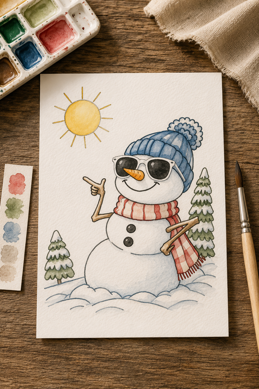 Sunny Day Snowman lifestyle photo