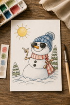 Sunny Day Snowman lifestyle photo