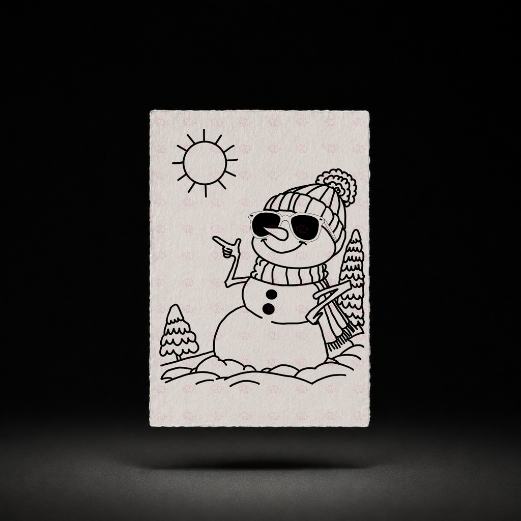 Sunny Day Snowman line art preview
