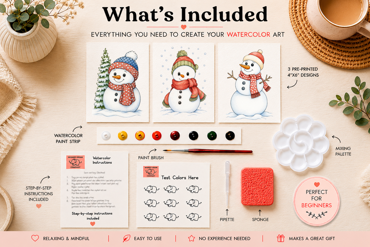 Whispering Pines watercolor trio kit lifestyle photo