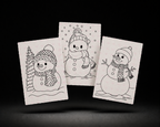 Pine Hollow Snowman, Snowfall Whisper and Cozy Scarf Hollow line art preview