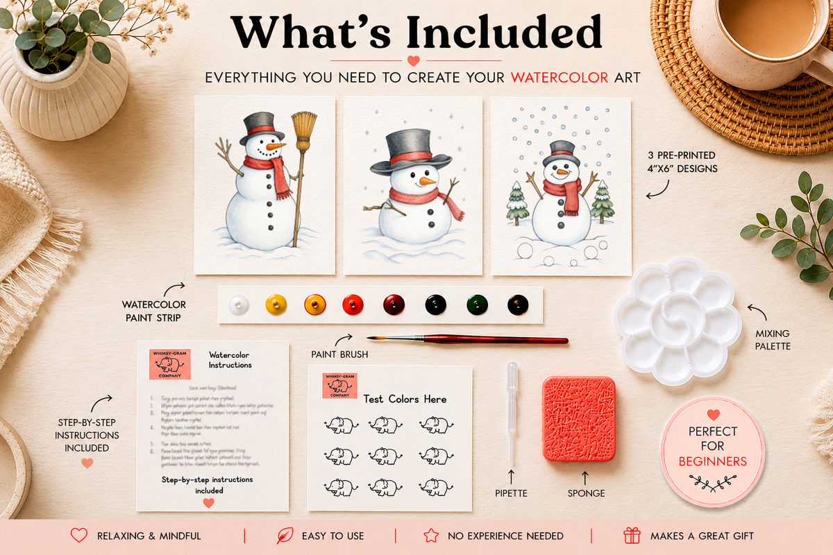 Hearth & Snowfall watercolor trio kit lifestyle photo