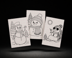 Evergreen Cheer, Winterberry Haven and Sunny Day Snowman line art preview