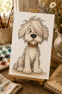 Shaggy Paint-Your-Own Watercolor Print | Tails Of Joy