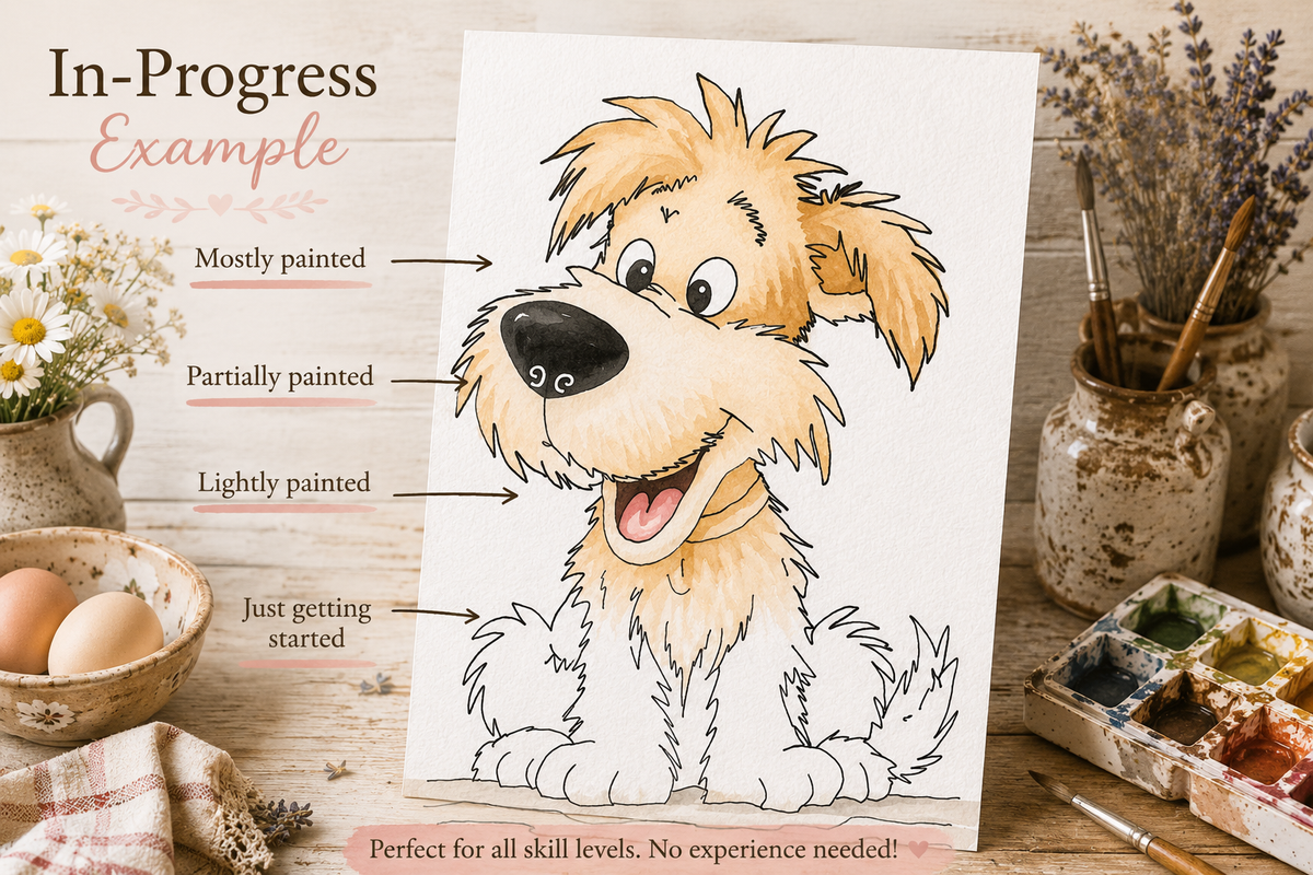 Baxter watercolor print details infographic