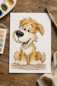 Baxter Paint-Your-Own Watercolor Print | Tails Of Joy