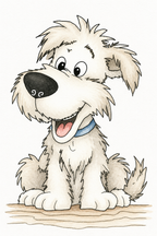 Baxter pup watercolor artwork, painted sample