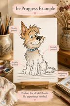 Rusty watercolor print details infographic