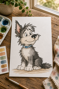 Rusty Paint-Your-Own Watercolor Print | Tails Of Joy