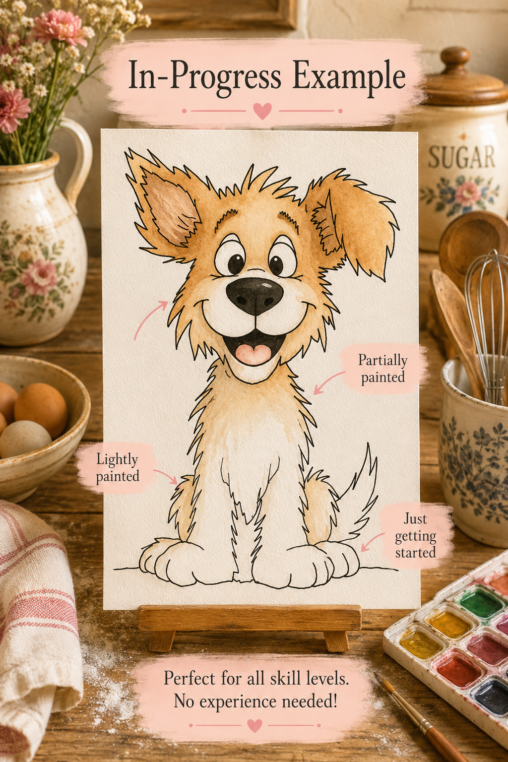 Ziggy watercolor print details infographic