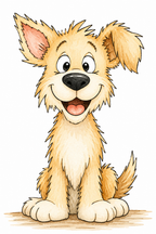 Ziggy pup watercolor artwork, painted sample