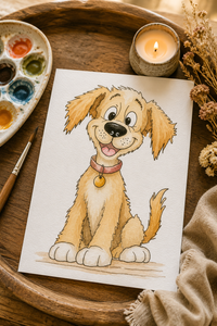 Charlie Paint-Your-Own Watercolor Print | Tails Of Joy