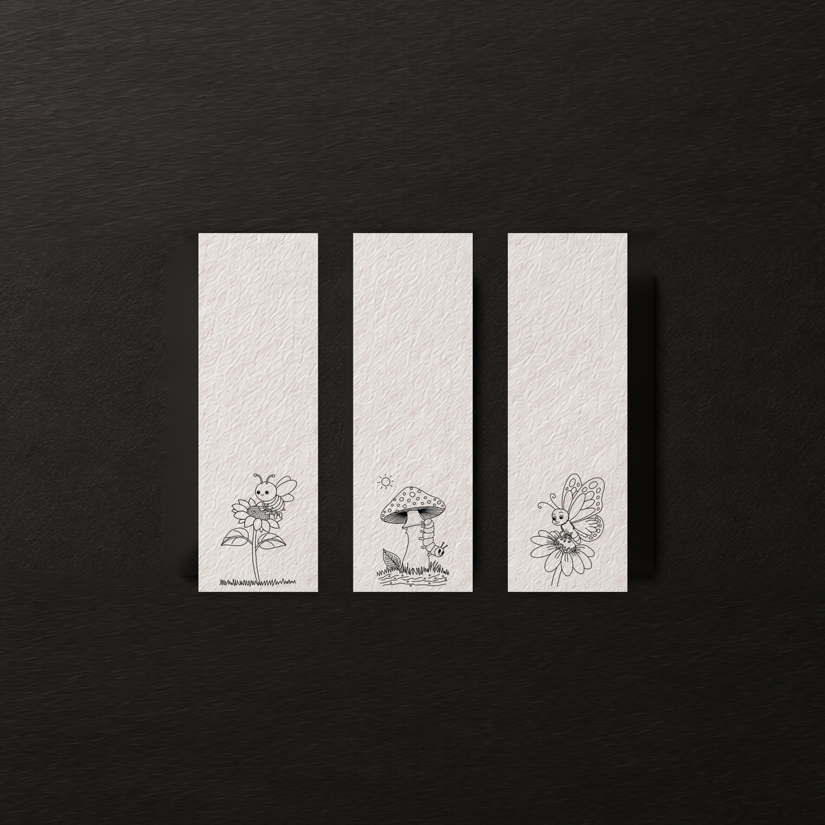 Flutter & Sip | Bug Garden Grove Watercolor Bookmark Set