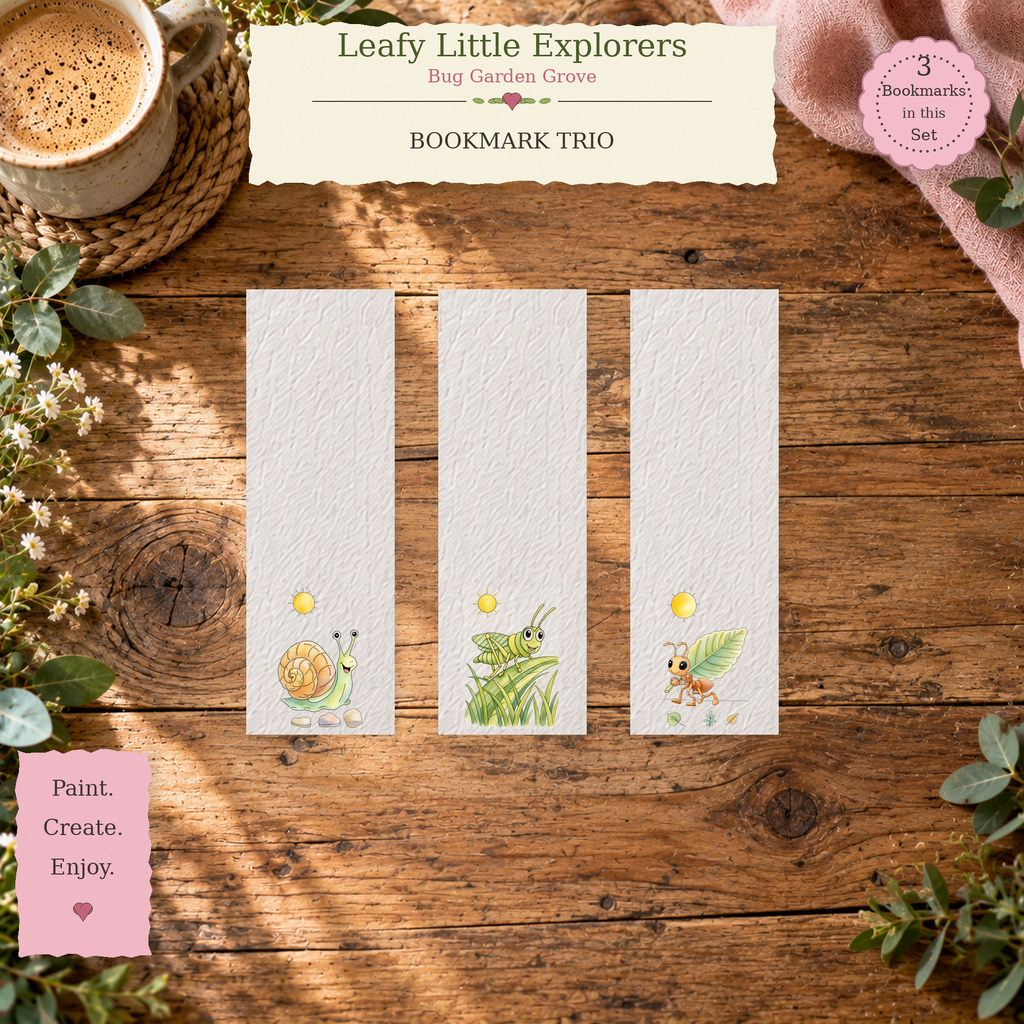 Leafy Little Explorers | Bug Garden Grove Watercolor Bookmark Set