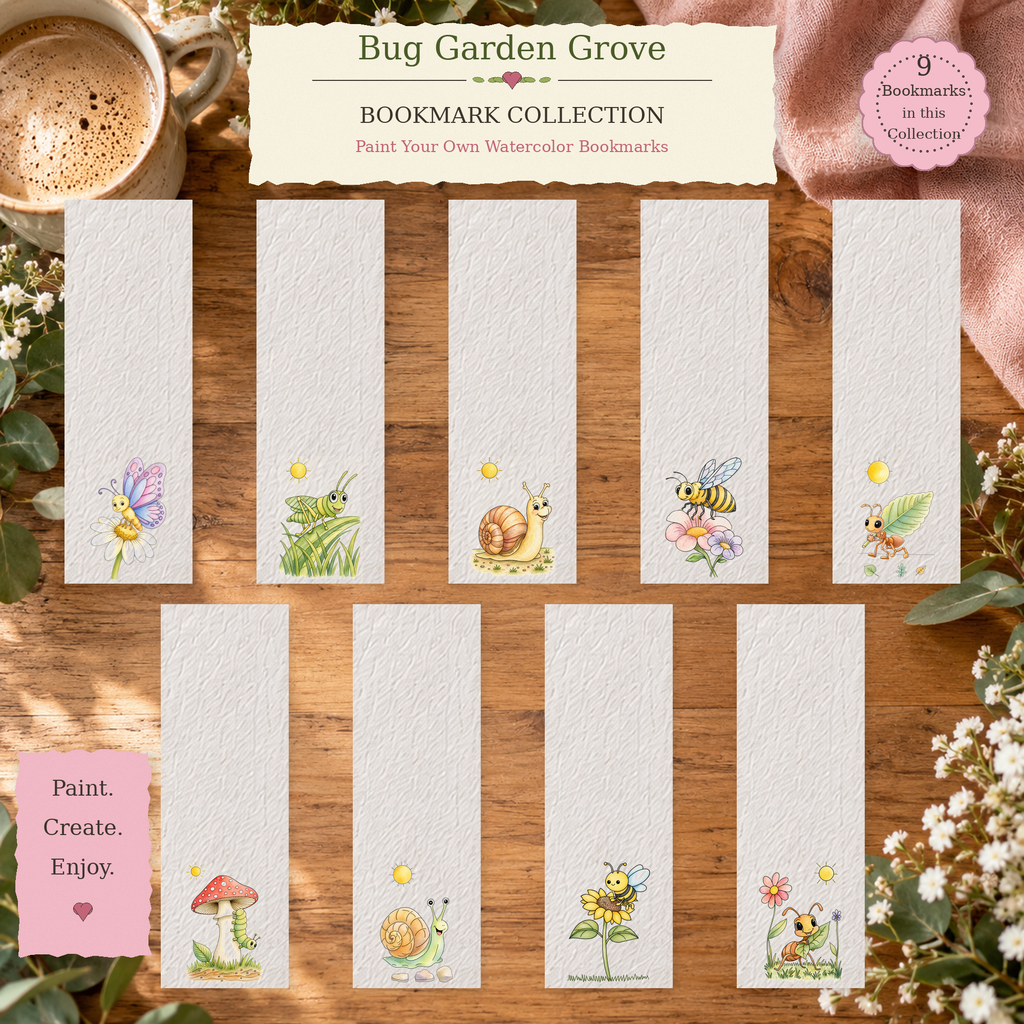 Complete Bug Garden Grove 2x6 Bookmark Collection