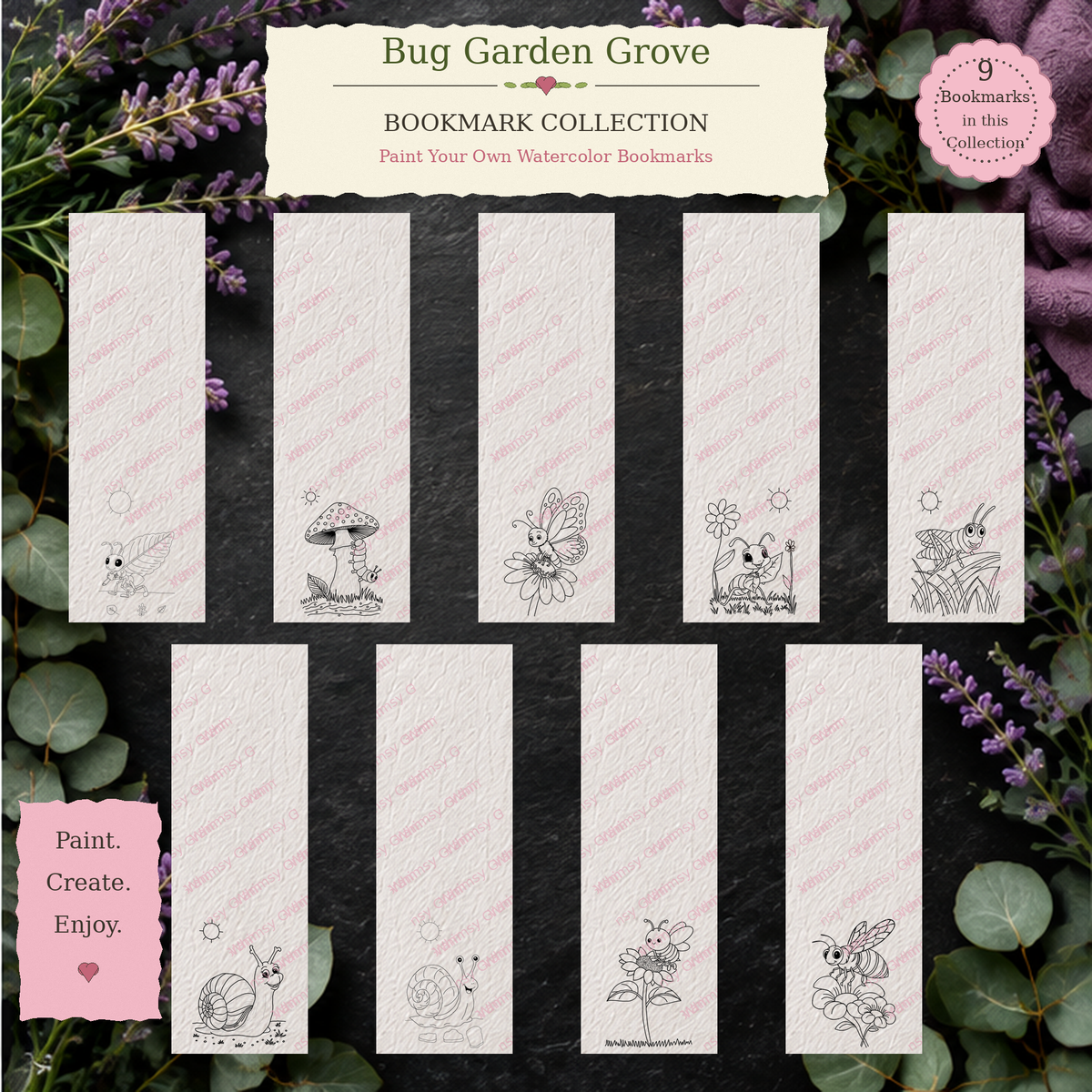 Complete Bug Garden Grove 2x6 Bookmark Collection