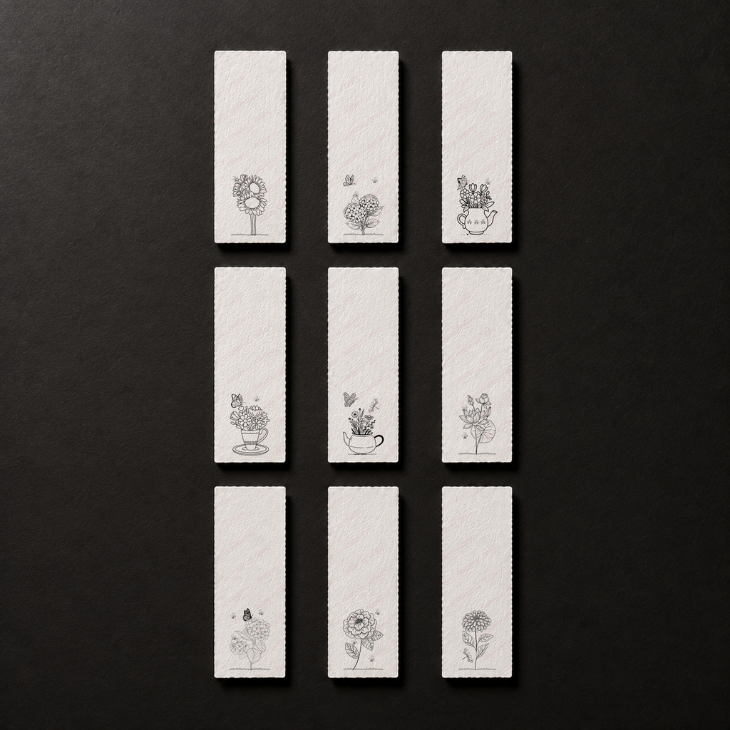 Complete Floral Daydreams 2x6 Bookmark Collection