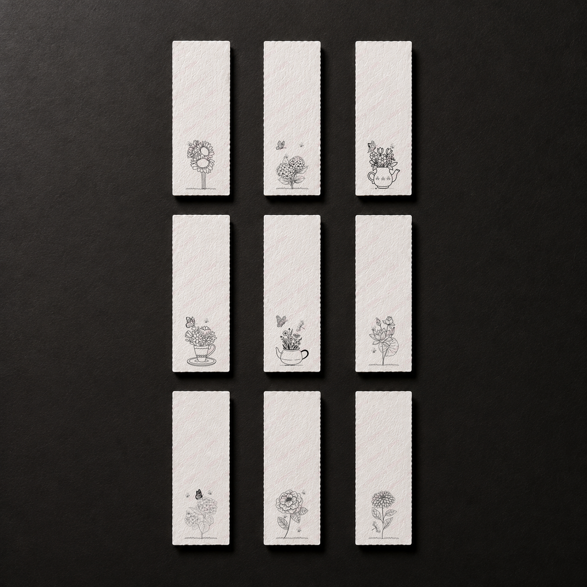Complete Floral Daydreams 2x6 Bookmark Collection