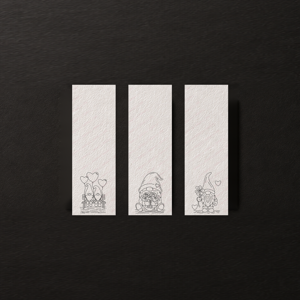 Clover & Rose Hideaway | Gnome Heart Grove Watercolor Bookmark Set