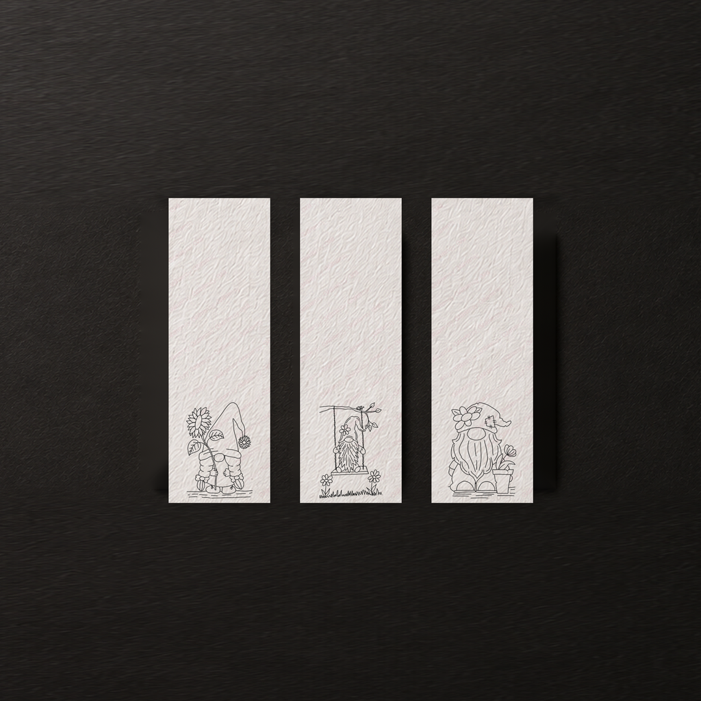 Sunshine Blossom Haven | Gnome Heart Grove Watercolor Bookmark Set