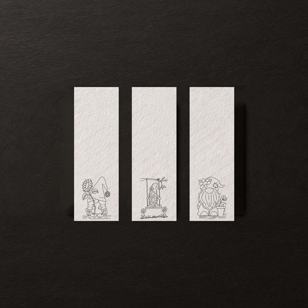 Sunshine Blossom Haven | Gnome Heart Grove Watercolor Bookmark Set