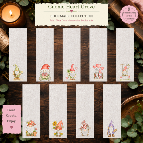 Complete Gnome Heart Grove 2x6 Bookmark Collection