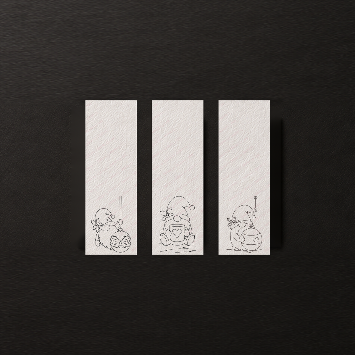 Cozy Keepsakes bookmark set line art preview