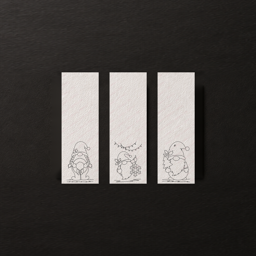 Snowy Welcome bookmark set line art preview