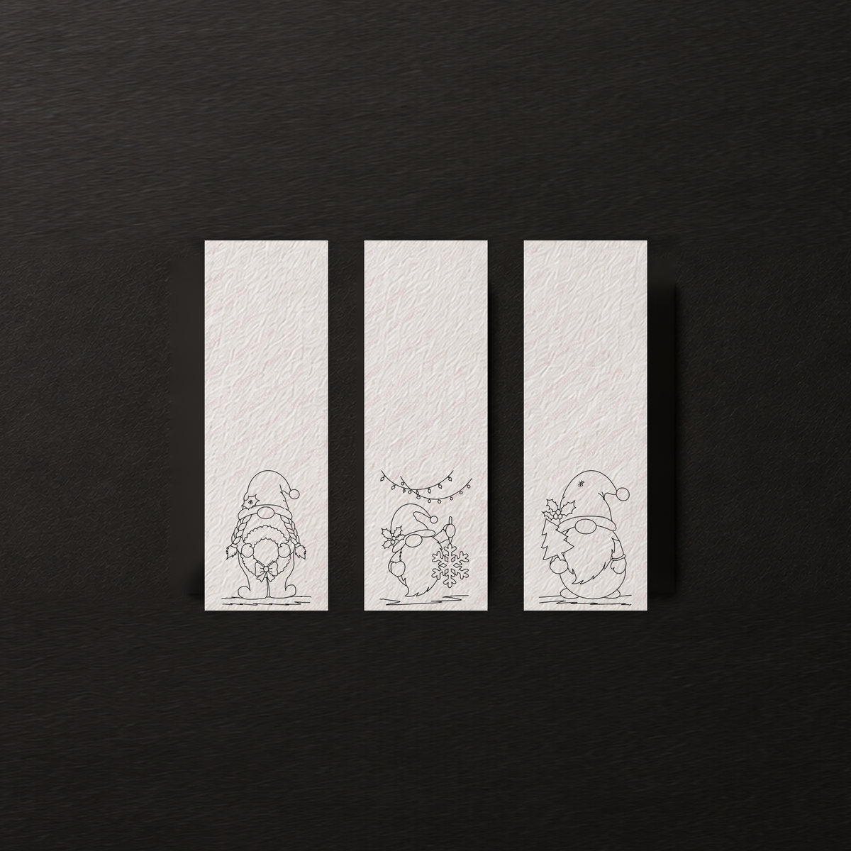 Snowy Welcome bookmark set line art preview