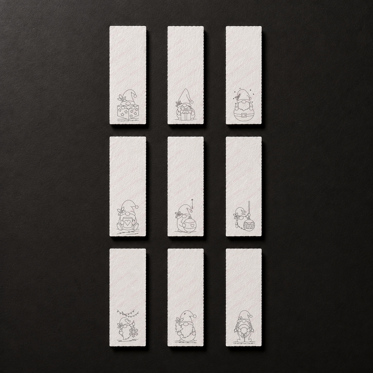 Gnome Tidings complete bookmark collection line art preview