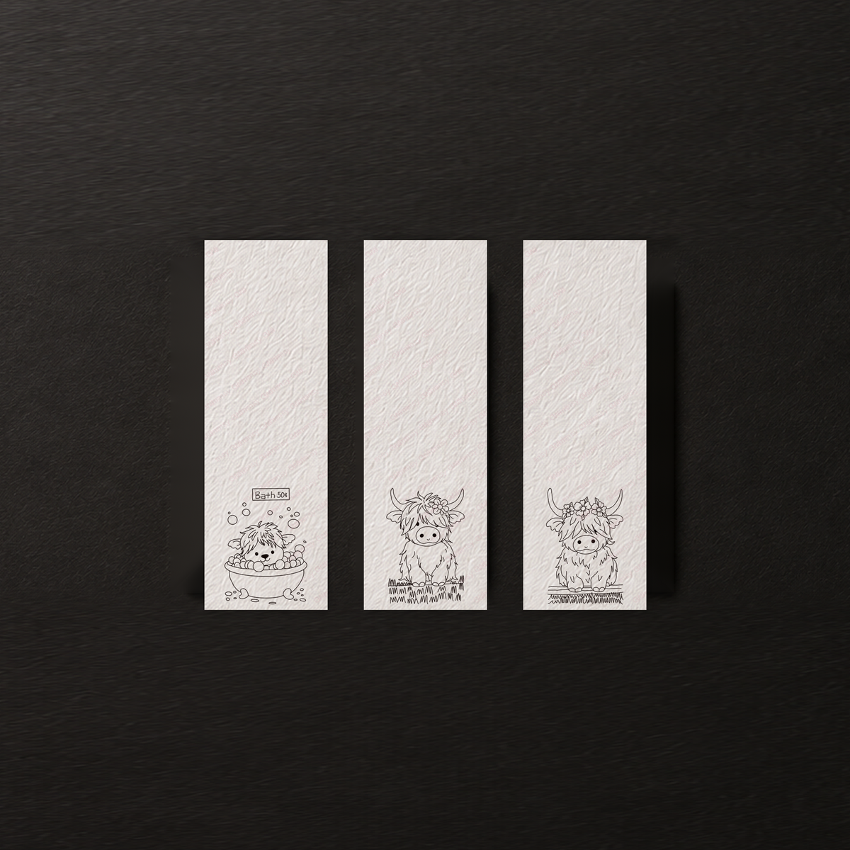 Petal & Bubbles | Highland Heart Haven Watercolor Bookmark Set