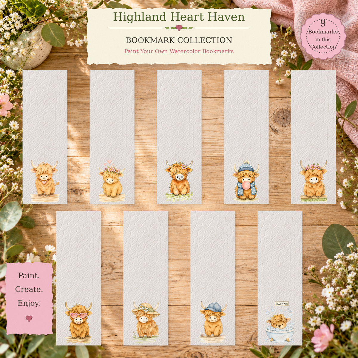 Complete Highland Heart Haven 2x6 Bookmark Collection