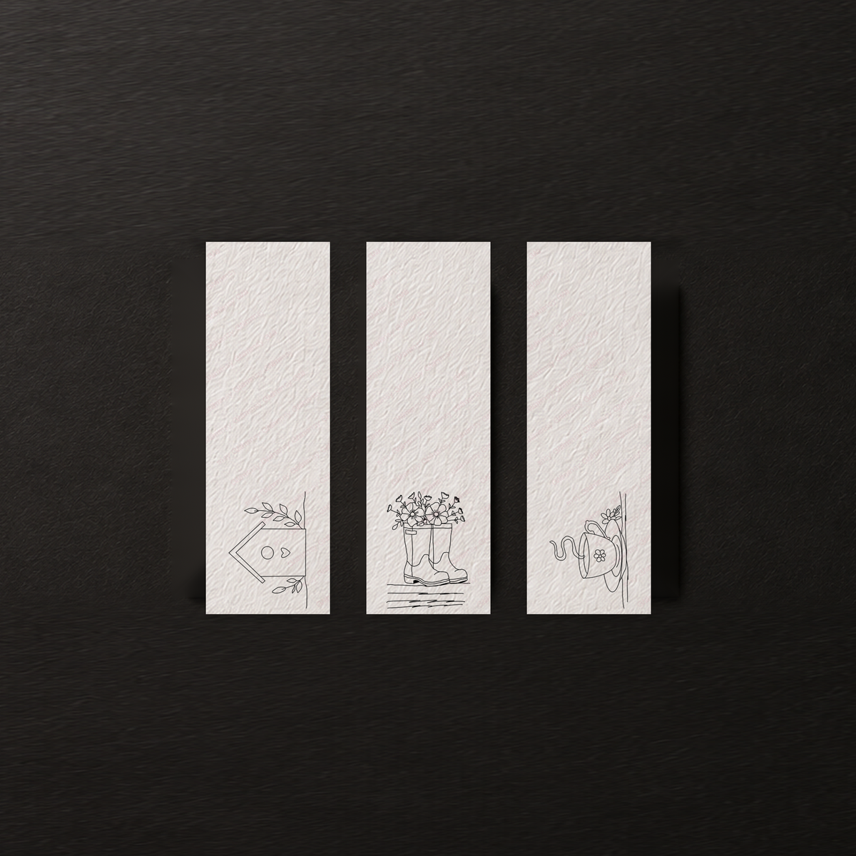 Homegrown Haven Bookmark Set line art preview
