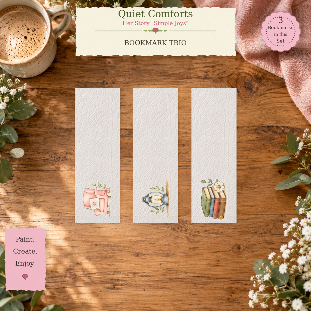 Quiet Comforts Bookmark Set lifestyle photo